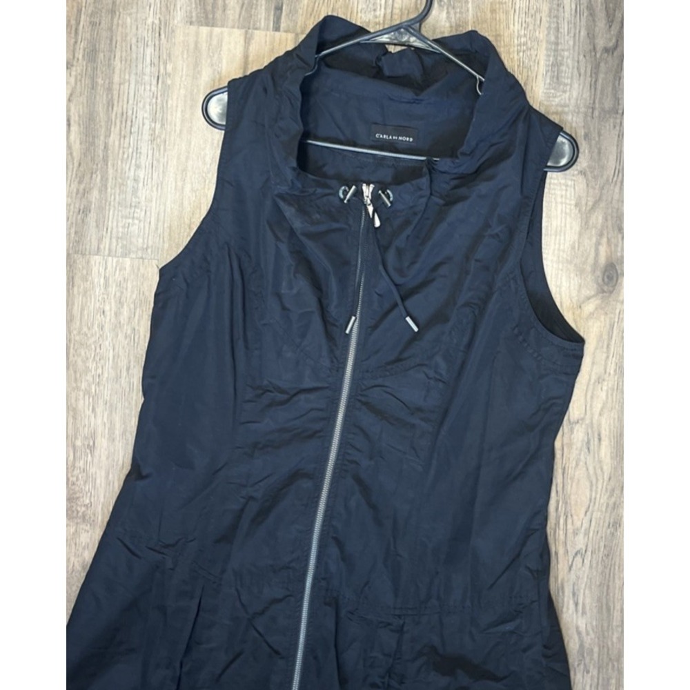 Vintage Carla Du Nord Lagenlook Zip Up Dress Black Sleeveless Womens US 10 EU 42 - Picture 2 of 11